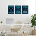 thumbnail image 2 of Stupell Industries Retro Blue Gaming Words 3 Piece Wall Plaque Art Set, design by Marcus Prime, 2 of 7