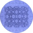 thumbnail image 1 of Ahgly Company Indoor Round Oriental Blue Traditional Area Rugs, 3' Round, 1 of 4