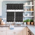 thumbnail image 6 of Kitchen Window Curtains Valance and Tier Set, Abstract Star Line Rod Pocket Tier Curtain Valance Set, Pentagram on Black Background Light Filtering Cafe Curtains for Bedroom Living Room, 6 of 9