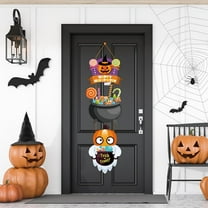 HOWAF Halloween Door Sign For Front Door, Halloween Door Decorations, Happy Halloween Door Hanging Sign, Halloween Hanging Decorations For Door Wall Porch Bedroom
