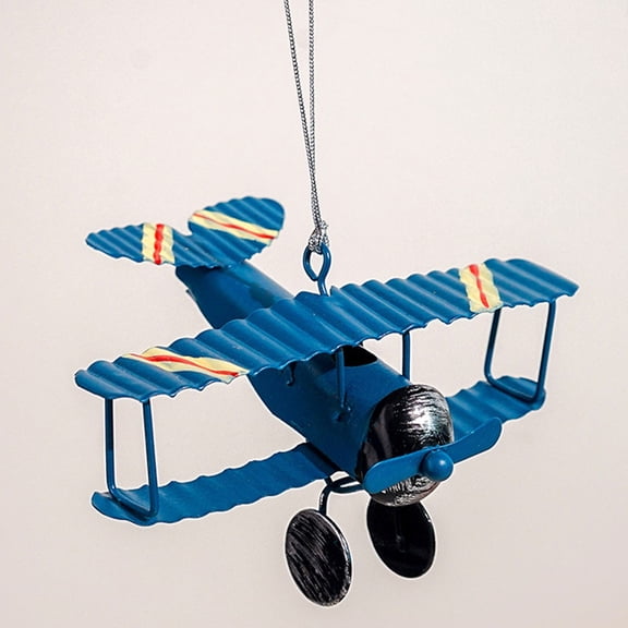 TEPgvh Airplane Cake Topper Antique Style Decor Pick Birthday Party Cake Decor Event Celebration Ornament Baking Dessert Accessory Dark Blue-10X9X5cm