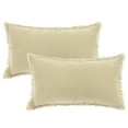 thumbnail image 2 of NOMADIC NOOK 4 Pcs Cotton Linen Decorative Throw Pillow Cover with Tassel Trim Beige 12" x 20", 2 of 6
