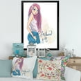 thumbnail image 3 of Designart 'Trendy Fashion Woman I' Children's Art Framed Art Print, 3 of 4