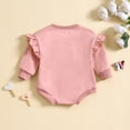 thumbnail image 4 of Hwmodou Baby Bodysuits Girls Cotton Blend Valentines Day Long Sleeve Letter Print Triangle Romper Bodysuits Fall Winter Soft Baby Onesies,0-3M, 4 of 9