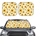 thumbnail image 2 of Bingfone European-style Pattern Sunflower A Windshield Sun Shade 2-Piece Foldable Car Front Window Sunshade for Most Sedans SUV Truck-Large, 2 of 6
