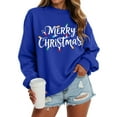 thumbnail image 5 of TTUHYWXI Women's Merry Christmas Oversized Pullover Sweatshirt With Lights - Holiday Xmas Sweater Top (Blue, 3XL), 5 of 6