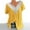 Yellow, variant on Women Fashion Casual Printing Shirts Short Sleeve Tops V Neck Lace Stitching Blouse