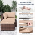 thumbnail image 5 of MRUAKA Outdoor Cushions for Patio Furniture with 5 Pillows, Waterproof Patio Furniture Cushions Replacement, 4" Deep Seat Outdoor Sectional Cushions for Chair Sofa Couch, Beige, 5 of 8