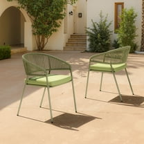 Skye Dining Chair Green Dining Chair, Modern Style, Removable and washable cushion cover, Steel, Outdoor Dining