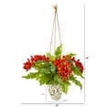thumbnail image 2 of Nearly Natural 26in. Phalaenopsis Orchid and Fern Artificial Plant in Hanging Vase, Orange, 2 of 2
