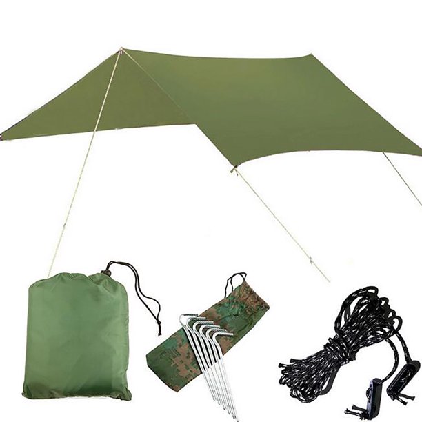 Accesorios de camping Gnobogi, suministros de senderismo, tienda de campaña, lona impermeable de 3 x 4 m, mochila ultraligera con protección solar, ideal para exteriores, viajes, picnics, liquidación.