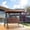 Brown, variant on MCombo 3 Seat Outdoor Patio Swings with Adjustable Canopy, Trays, Cushions, Dark Grey