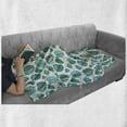 thumbnail image 6 of Green Leaf Soft Flannel Fleece Throw Blanket, Tropical Palm Tree Leaves Exotic Hawaiian Foliage Rainforest Jungle, Cozy Plush for Indoor and Outdoor Use, 70" x 90", Sea Green Teal White, by Ambesonne, 6 of 6