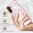 thumbnail image 3 of SaniMore for Samsung Galaxy A05S 6.7" 2023 Case with Wireless Charging Shockproof TPU Backplane Glitter Marble Pattern Fashion Design Anti-drop Anti-fingerprint Skin-feel Cover, Rosegold, 3 of 5