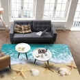 thumbnail image 4 of Area Rugs Indoor Non-Slip Rectangle Rug 5x7 Ft Summer Beach Ocean Shell Starfish Waves Sand Coastal Rug Rubber Backing Floor Mats Non Shedding Home Decor Carpet for Entryway Living Room, 4 of 8