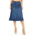 thumbnail image 4 of Fashion2Love Women's Juniors/Plus Size Calf- Length A-Line Stretch Denim Skirt, 4 of 6