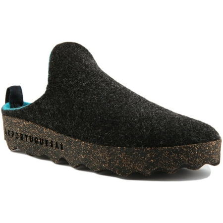 

Asportuguesas Come Women s Chunky Rubber Cork Sole Slip On Slippers In Antracite Size 5.5/6