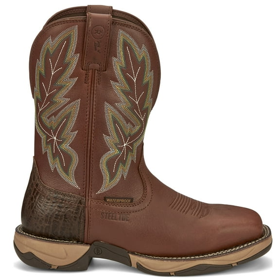 Tony Lama Mens Burgess Embroidered 11 Inch Waterproof Steel Toe