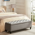 HUIMO Ottoman with Storage, 51inch Large Storage Bench with Button