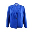 thumbnail image 1 of Calvin Klein Womens Crepe One Button Blazer Jacket, Blue, Petite, 6P, 1 of 1