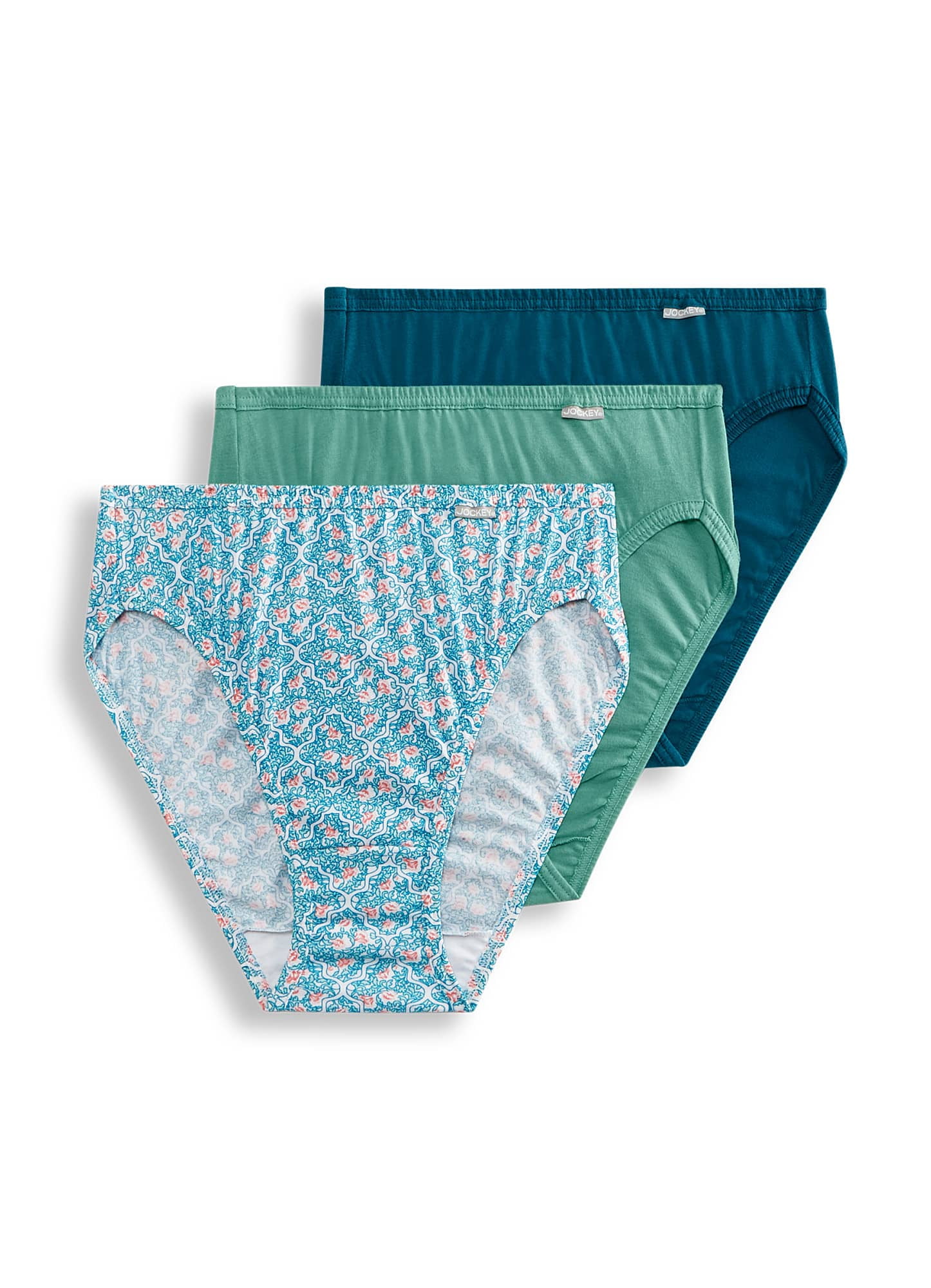 Jockey Womens Plus Size Elance French Cut 3 Pack Underwear Cuts 100