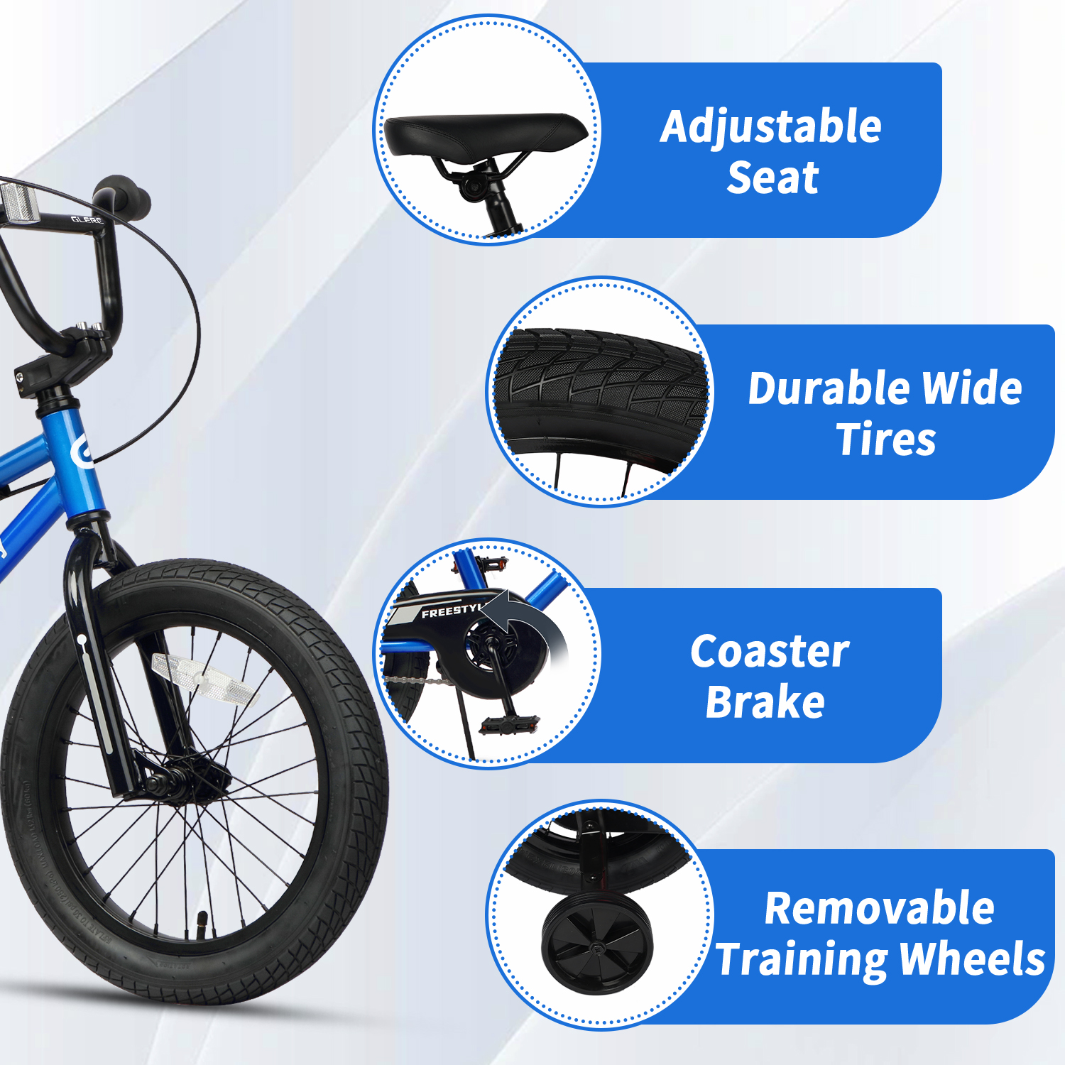 Glerc 16" Kids BMX Bike with Training Wheels photo 5