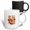 Multicolor, variant on 3drose, Stylized Colorful Love Word, a Skull, Rose Flowers. Cinco De Mayo Joy, 11oz Two-tone Yellow Mug