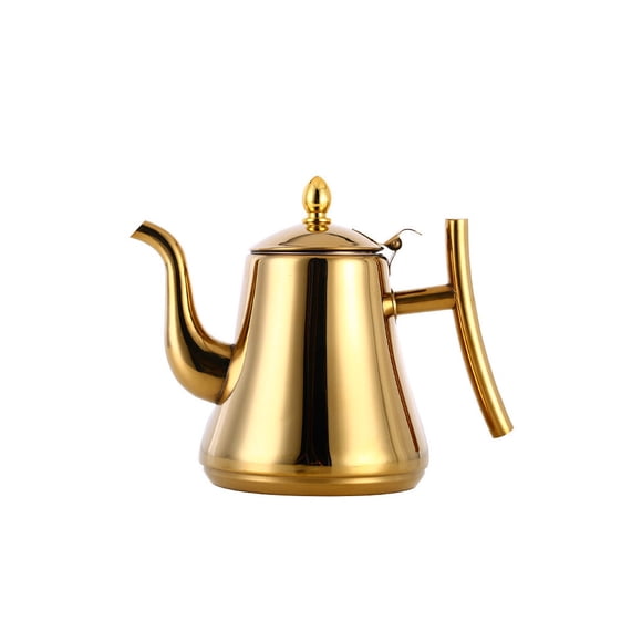 Toystoory Tetera de acero inoxidable de inducción con aspecto elegante para una fácil limpieza diseñada para una olla firme Teteras Oro Espesado 1.5/1.8 L.