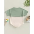 thumbnail image 6 of KelaJuan Baby Girls Boys Romper, Short Sleeve Crew Neck Contrast Color Patchwork Summer Bodysuit for Casual Daily, 6 of 9