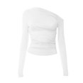 thumbnail image 6 of GEWSEY Womens Off The Shoulder Tops Long Sleeve Going Out Basic Shirts Cute Y2K Fall Trendy Fashion 2025 (White, XL), 6 of 7