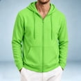 thumbnail image 2 of cfhntfmh Mens Zip up Sweatshirt Casual Drawstring Long Sleeve Hooded Jackets with Pockets Fall Trendy Clothing (Green,X-Large), 2 of 7