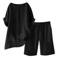 thumbnail image 5 of Resicozy 2 Piece Set for Women Summer Shorts Oversized Short Sleeve and Bermuda Shorts Lounge Sets Matching Outfits Clothing Black 2XL, 5 of 7