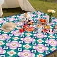 thumbnail image 2 of Boho Floral Picnic Blanket Waterproof Foldable Extra Large Picnic Mat Beach Blanket 60"x80" for Camping Beach Hiking Patio Party Outdoor Decor Gifts, 2 of 6