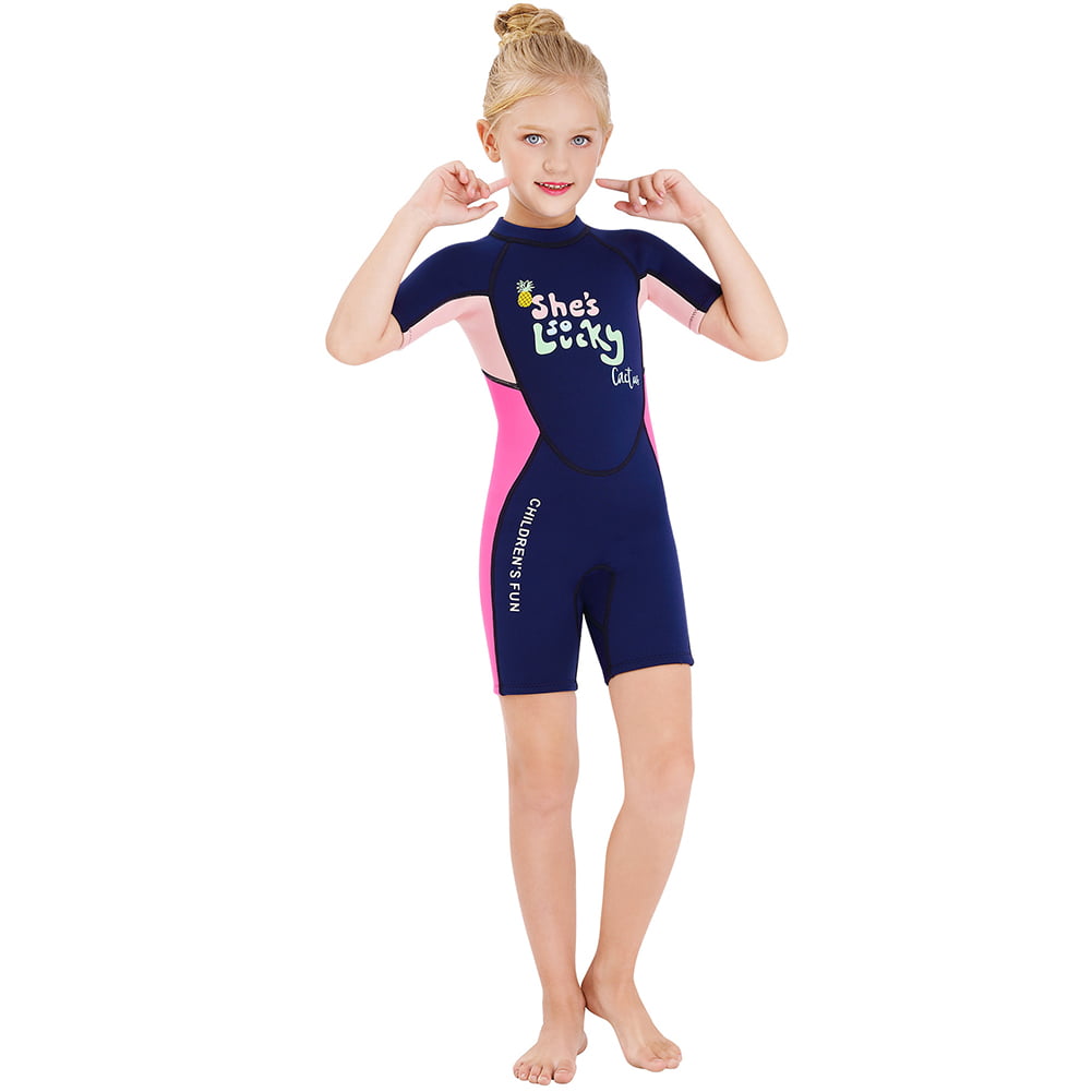 Neoprene Wetsuit Kids Shorty Thermal Diving Swimsuit 2.5MM for Girls ...