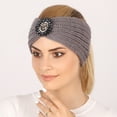 thumbnail image 3 of Guardurnaity Gorros de ganchillo antideslizantes para mujer, pelo en su lugar durante todo el día, calentador de cabeza, calentador de orejas, Accesorio para el cabello Vino rojo, 3 of 6