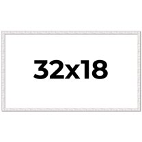32x18 Frame White Real Wood Picture Frame Width 0.75 inches | Interior Frame Depth 0.5 inches |