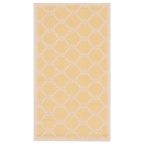 SAFAVIEH Outdoor CY6009-316 Courtyard Yellow / Beige Rug