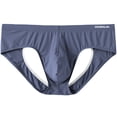 thumbnail image 2 of TANBOM Men's Bulge Enhancing Triangle Thong Nylon Underwear Gray XXXL 1-Pack, 2 of 6