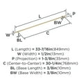 thumbnail image 3 of Amerock Bar Pulls 30-1/4 inch (768mm) Center-to-Center Champagne Bronze Cabinet Pull, 3 of 4