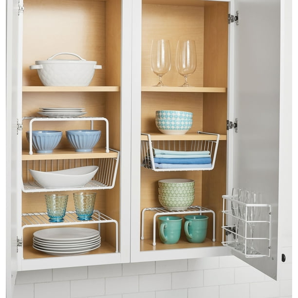 Mainstays Wire 6 Piece Organizing Set, Shelf Organizer Kitchen Cabinets