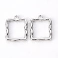 thumbnail image 3 of 50pcs Non-304 Stainless Steel Open Back Bezel Pendants For UV Resin Epoxy Resin Pressed Flower Jewelry Square Stainless Steel color 25.5x20.5x3mm Hole: 1.8mm, 3 of 3