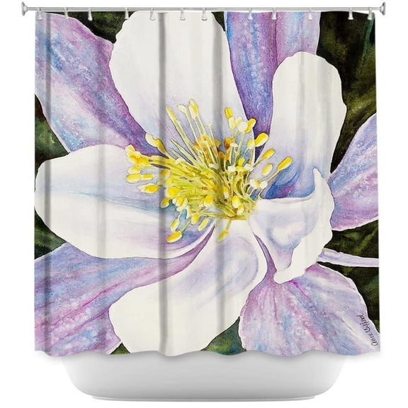 Shower Curtains 70" x 73" from DiaNoche Designs by Anne Gifford - Columbine Flower