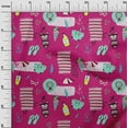 thumbnail image 3 of oneOone Cotton Jersey Fuschia Pink Fabric Summer Beach Craft Projects Decor Fabric Printed By The Yard 58 Inch Wide, 3 of 6