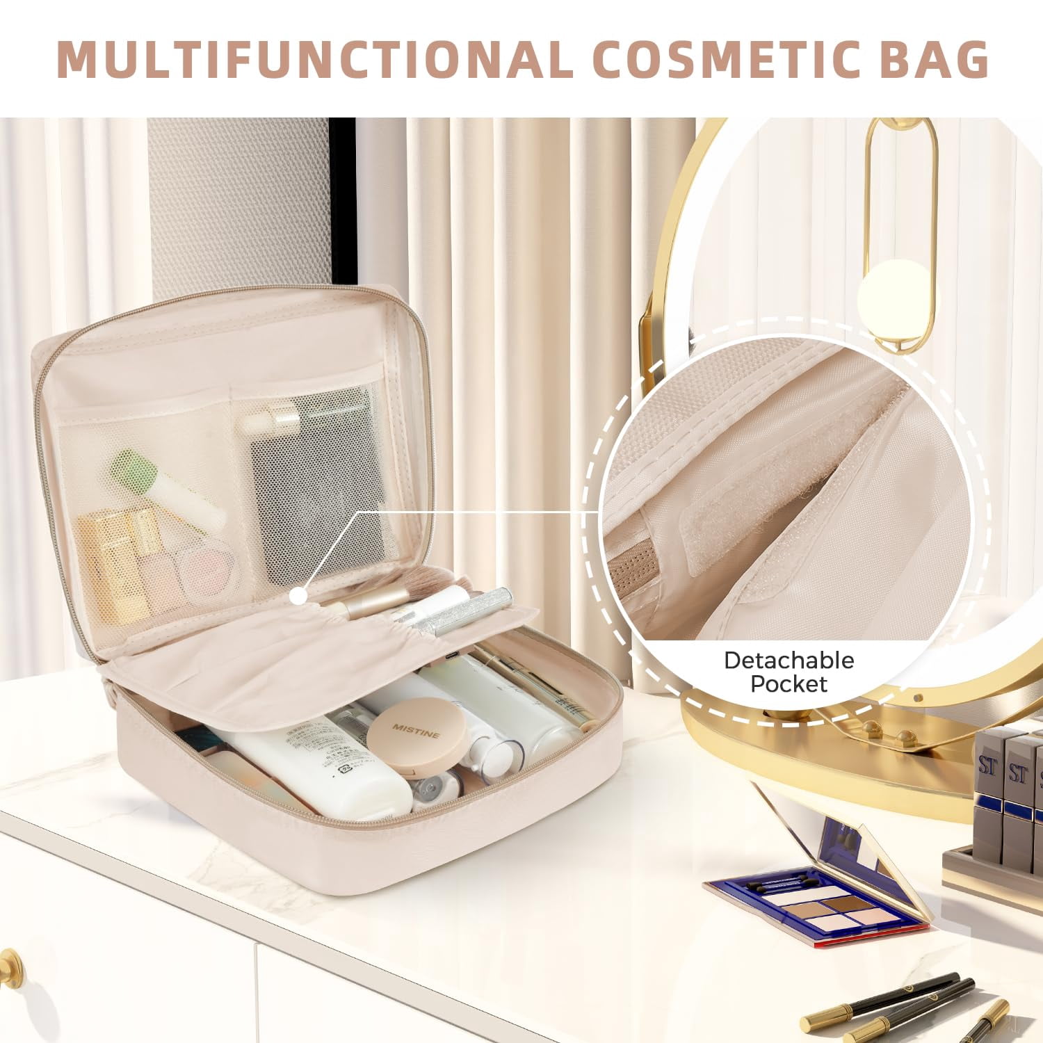 YAOLHLZ  8 Set Packing Cubes Luggage Packing Organizers for Travel Accessories-Cream