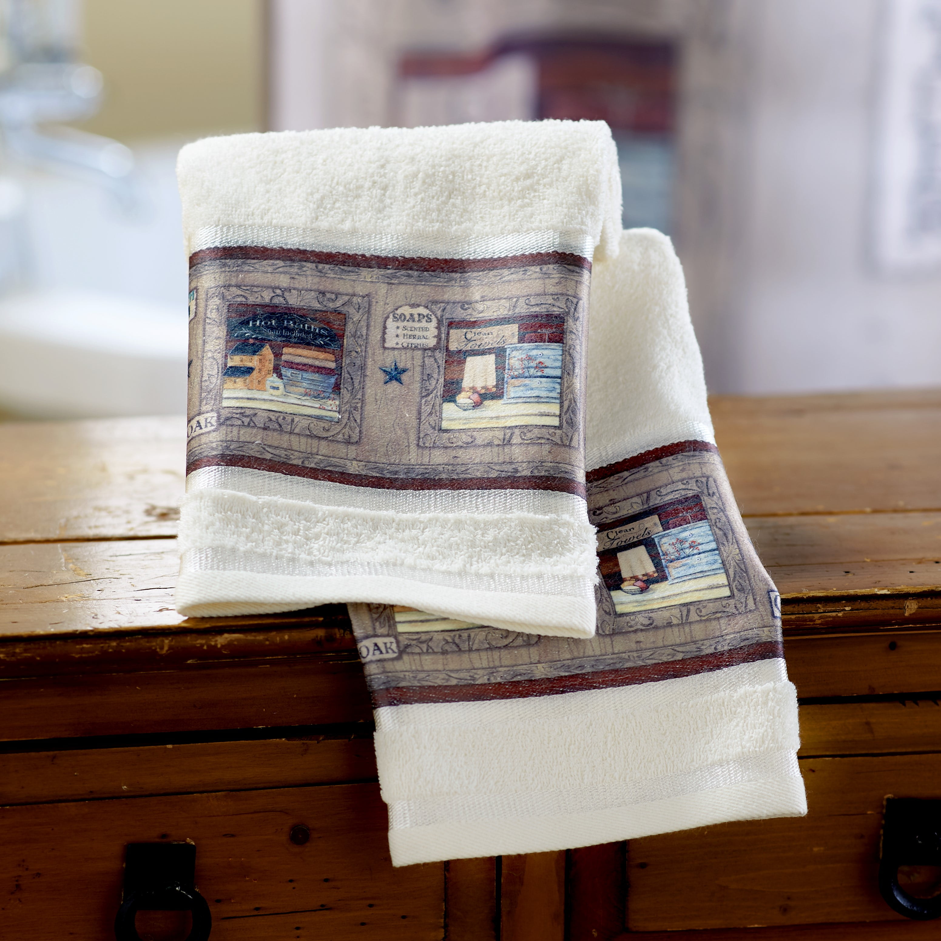 Country Bath Hand Towels Decorative Farmhouse Bathroom