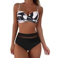 thumbnail image 1 of Gibobby Trajes de Baño Mujer Bikini de cintura alta para mujer, bañadores sexys de dos piezas con realce, traje de baño Vintage, conjunto de Bikini Retro(Blanco,XL), 1 of 3