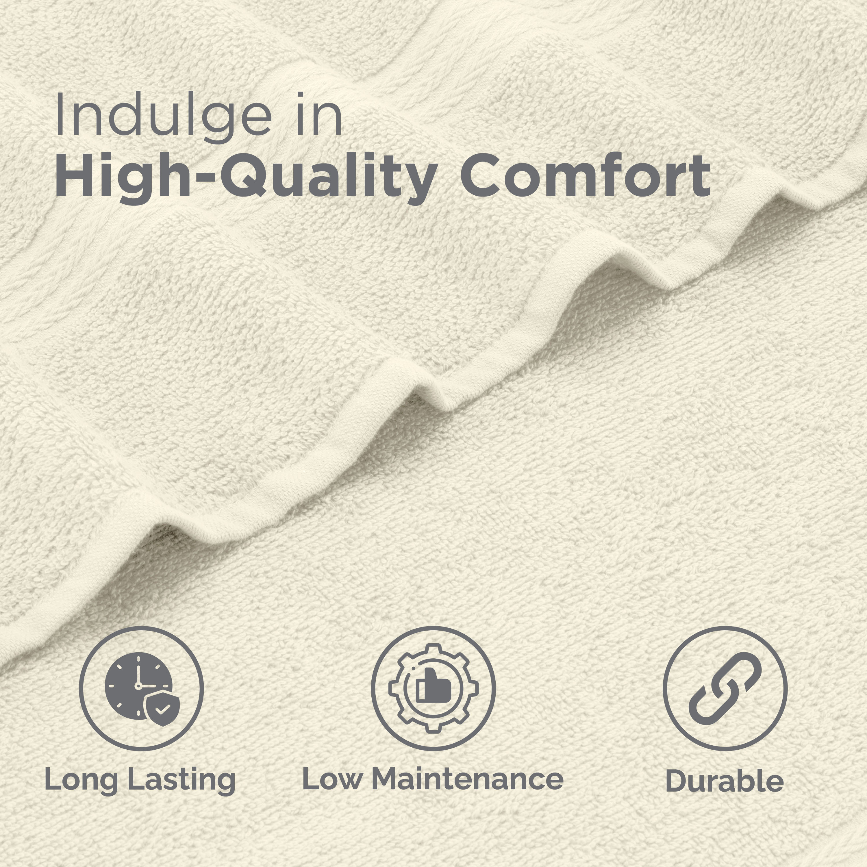 Martex Easy Living 6-Piece Cotton Towel Set, Soft & Quick-Dry Towels, Ivory