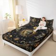 thumbnail image 4 of Manfei Bohemian Moon Sun Bed Sheets, Psychedelic Stars Planet King Sheets, Mandala Hippie Flower Sheet Set, Luxury Bedroom Decor, 4 Pieces, 4 of 7