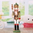 thumbnail image 2 of Escultura de soldado Cascanueces navideño, muñeca artesanal, decoración para mueble de TV, regalos Oro, 2 of 9