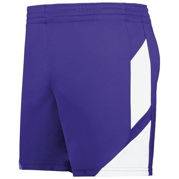 Augusta Sportswear 1738.450.L Ladies Step-Back Modern Fit Basketball Shorts, Purple & White - Large